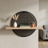 ESTANTE MADERA C/DET NEGRO 49.5X32CM Unica