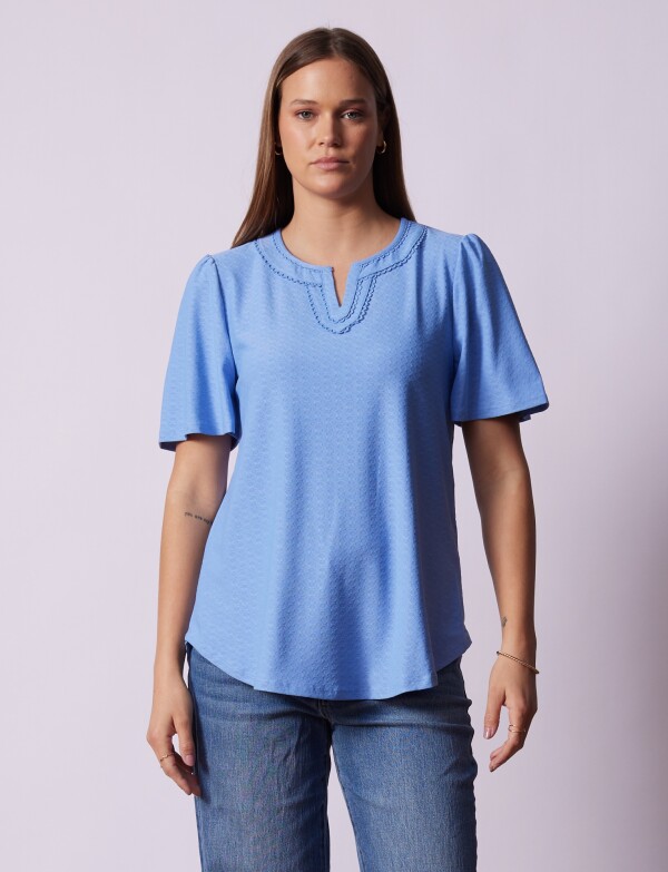 Blusa Piqué CELESTE OSCURO