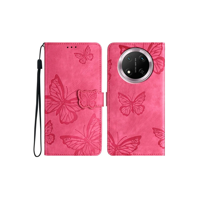 Flip cover para Honor X9c diseño mariposas color rosa Flip Cover Para Honor X9c Diseño Mariposas Color Rosa