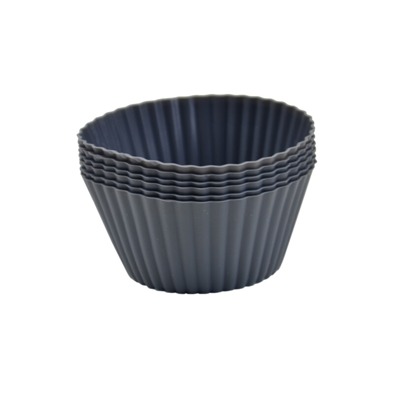 Set x6 pirotines silicona D7,5x3,3 cm GRIS