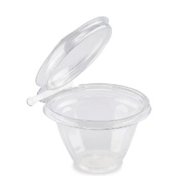 POTE PET CON LACRE TAPA DOMO ALTA 250ML ø 10,8 x 8 CM TRANSPARENTE