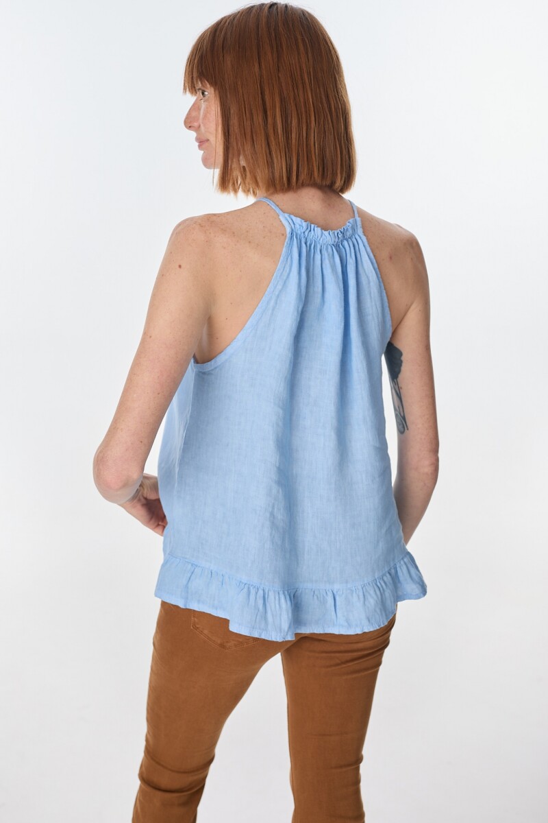 Musculosa Halter Celeste