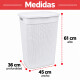 Cesto para ropa simil ratán con tapa 55 lts BLANCO