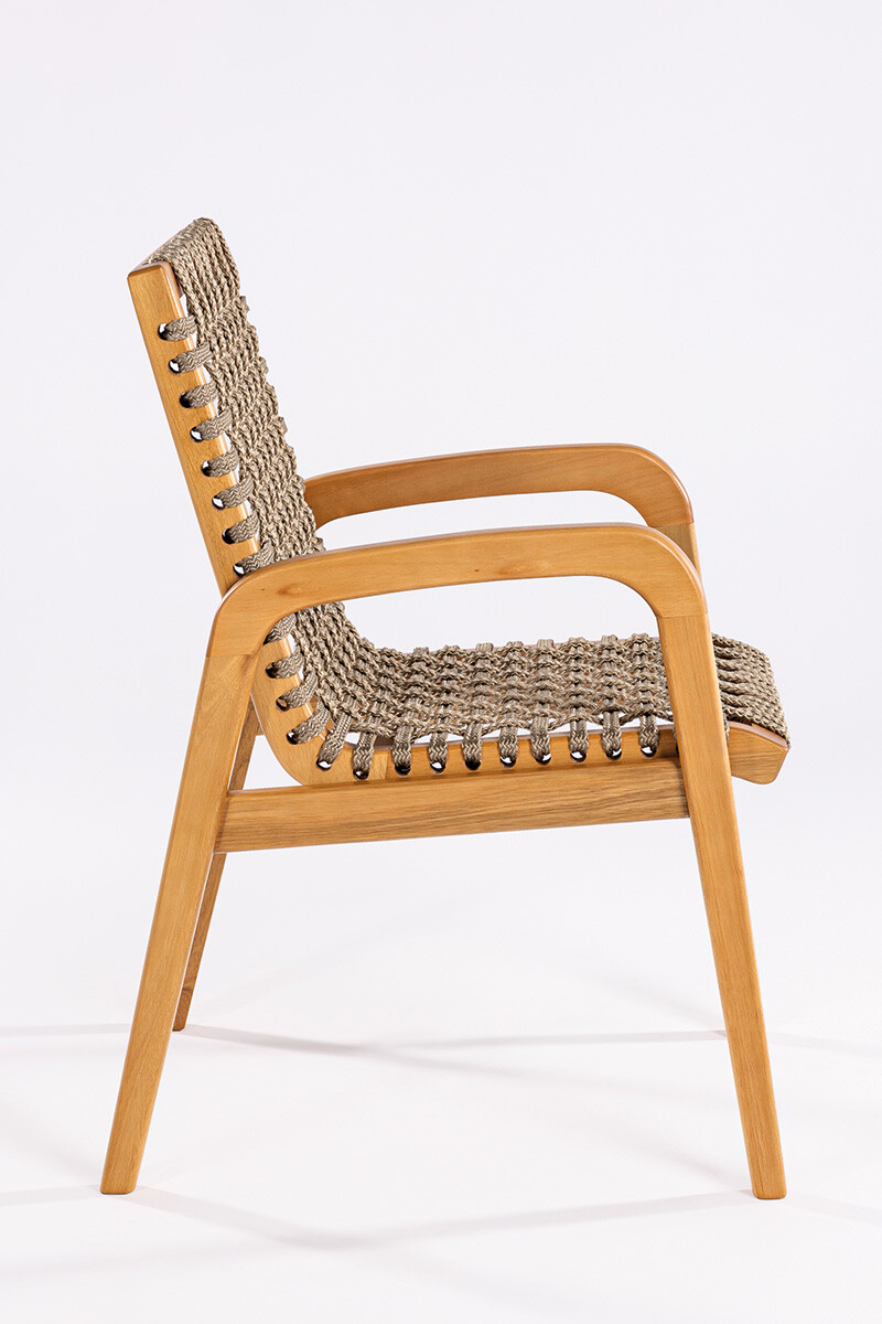 TRACO SILLA SILLA TRACO C/BRAZO CUERDA RAMI 56x62x85CM JATOBA