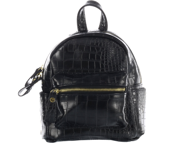 Mochila en material simil croco Black