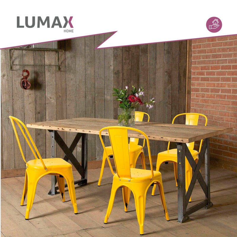 Pack 6 Sillas Tolix Lumax Varios Colores Living Comedor Amarillo