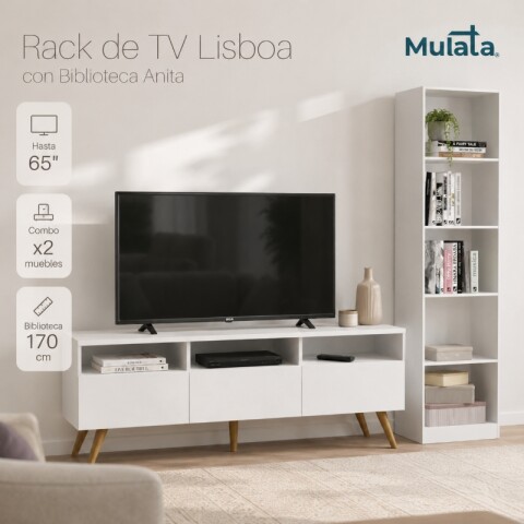 Rack minimal Lisboa para TV + Repisa Anita Rack minimal Lisboa para TV + Repisa Anita