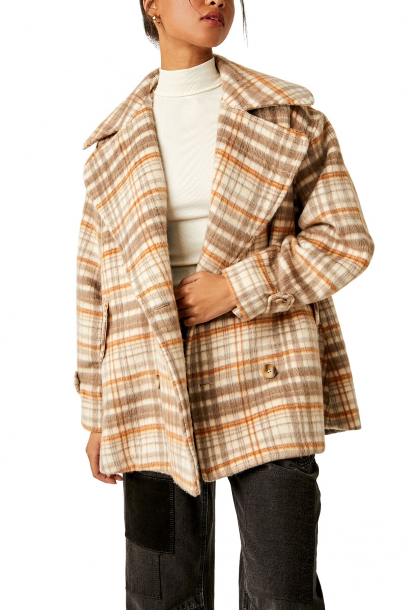 HIGHLANDS WOOL PEACOAT Marron