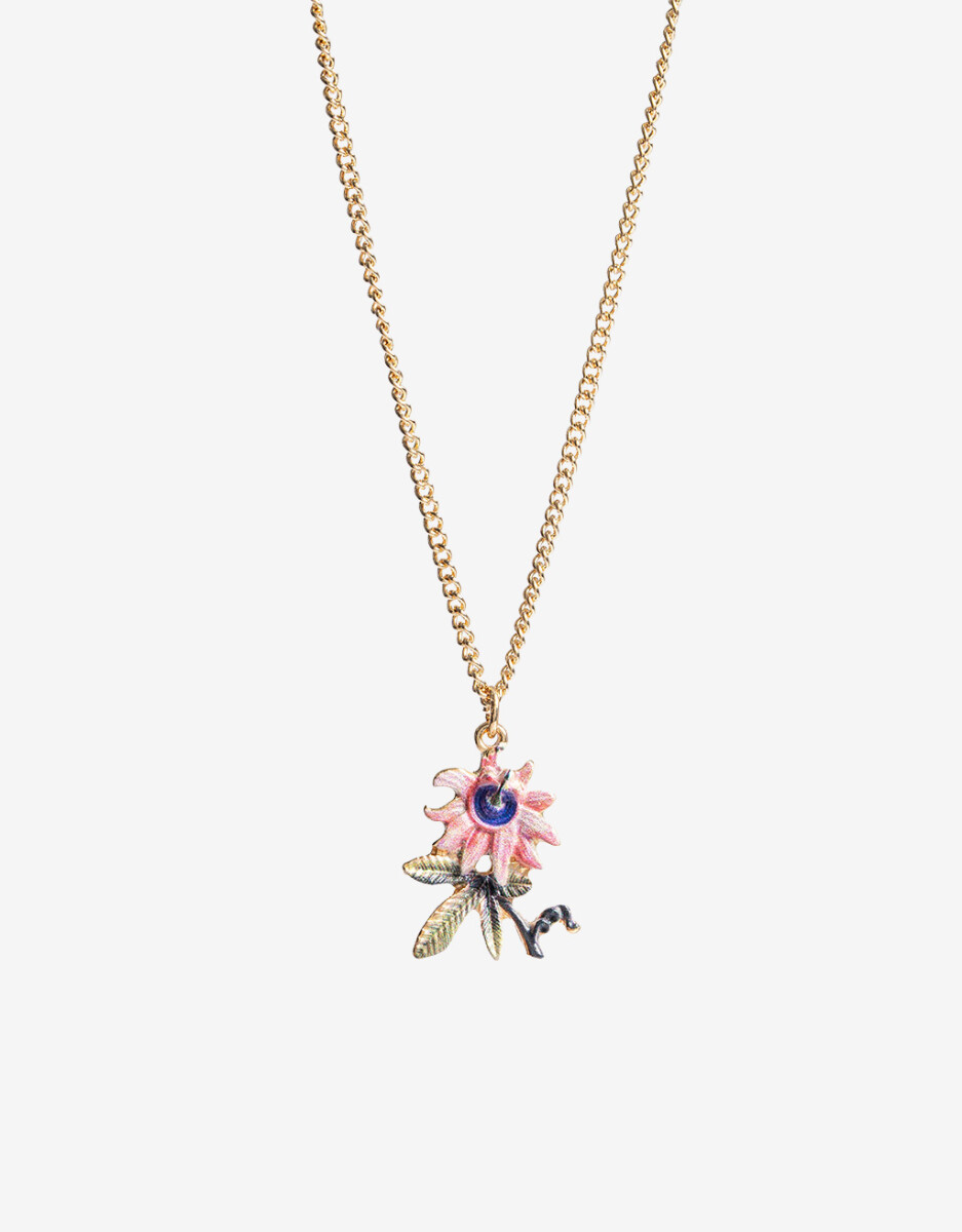 Cadena Corta Con Dije Flor Acuario 