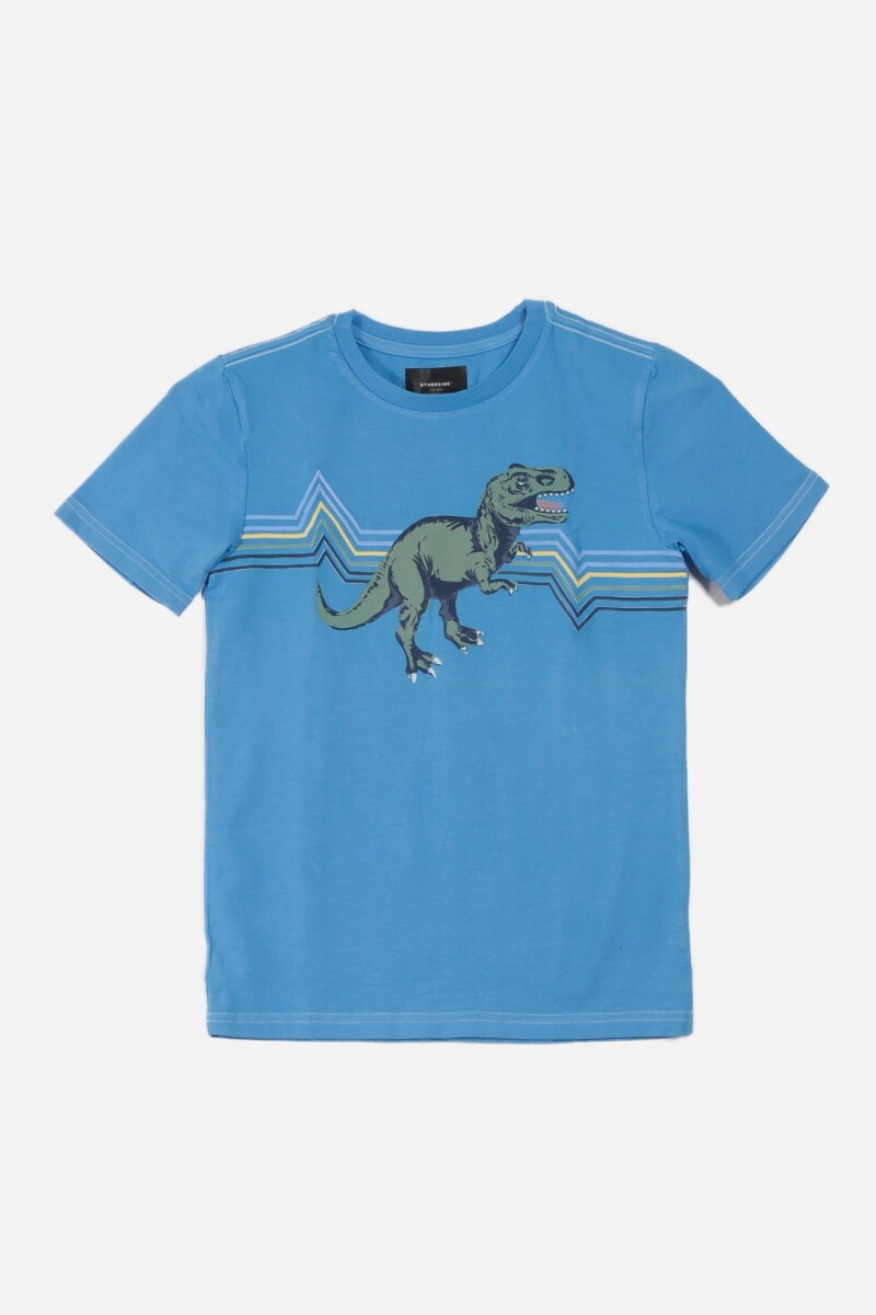 Remera T-REX CELESTE