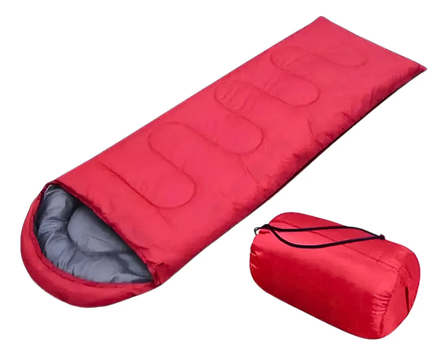 Sobre Bolsa De Dormir Con Capucha Camping - ROJO 