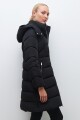 Campera capitoneada con capucha desmontable negro