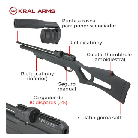 Chumbera PCP Puncher Nish S cal. 5,5mm + mira 3-9x40 + inflador Chumbera PCP Puncher Nish S cal. 5,5mm + mira 3-9x40 + inflador