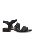 Sandalias de Mujer Bottero Cuero Calado Negro
