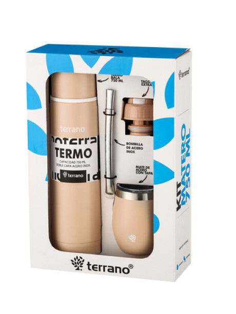 Kit Termo Bala + Mate con bombilla Rosado