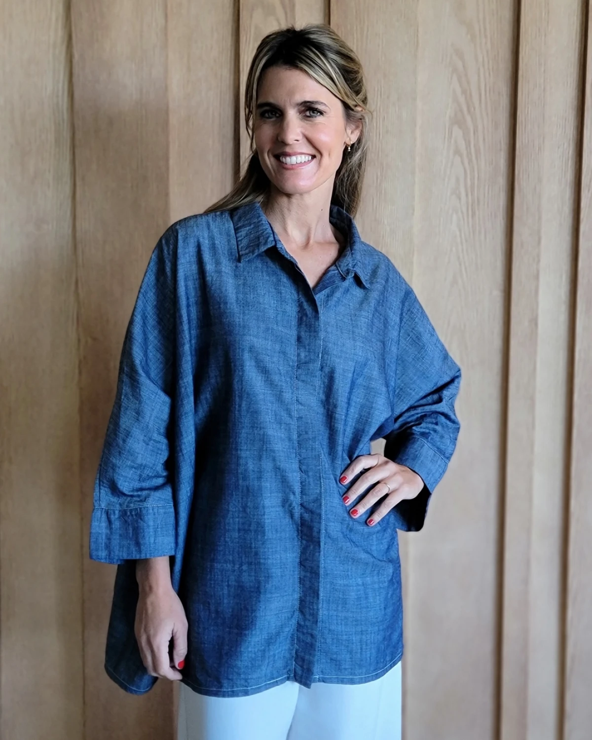 Camisa Tuna azul piedra talle unico