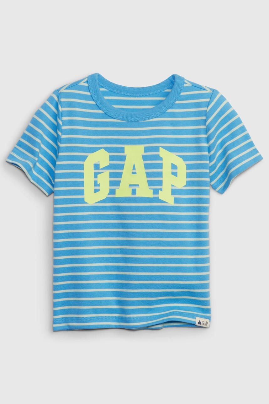 Remera Logo Gap A Rayas Toddler Niño Delta Blue