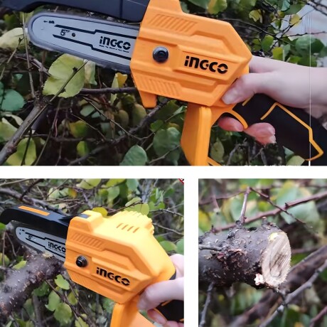 Mini Motosierra Inalámbrica Ingco 20V con Bateria y Cargador Mini Motosierra Inalámbrica Ingco 20V con Bateria y Cargador