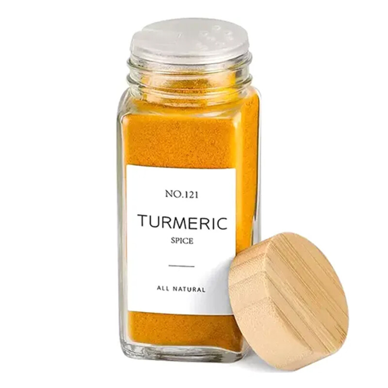 Frasco especiero con tapa madera TRANSPARENTE