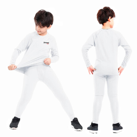 Conjunto Deportivo Camiseta termica Calza Niños X3 Blanco