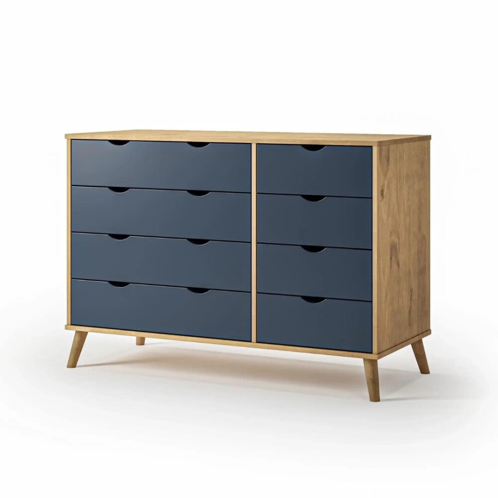Cómoda 8 Cajones Madera - Linea Dublin Azul