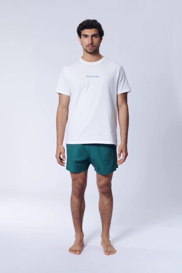 Short de baño liso Verde