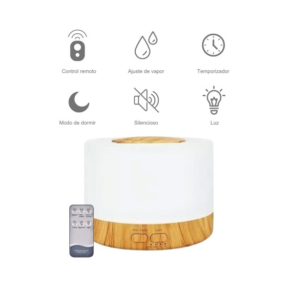 Aromatizador Vaporizador Humidificador Madera Led 500ml Aromatizador Vaporizador Humidificador Madera Led 500ml
