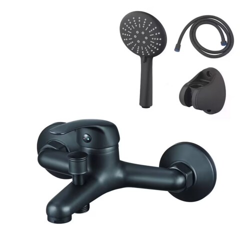 Grifería de ducha Monocomando exterior con transferencia Capri Negro mate Grifería De Ducha Monocomando Exterior Con Transferencia Capri Negro Mate