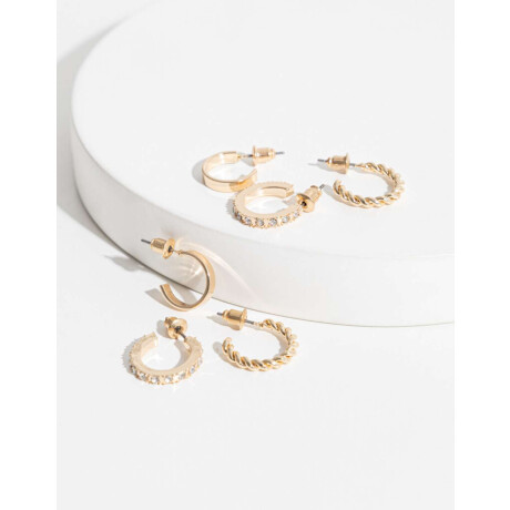 Set De Argollas Dorado