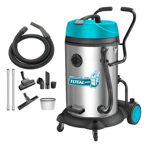 Aspiradora de Tacho Industrial 2400W Seco/Húmedo Acero Inoxidable Total Aspiradora de Tacho Industrial 2400W Seco/Húmedo Acero Inoxidable Total