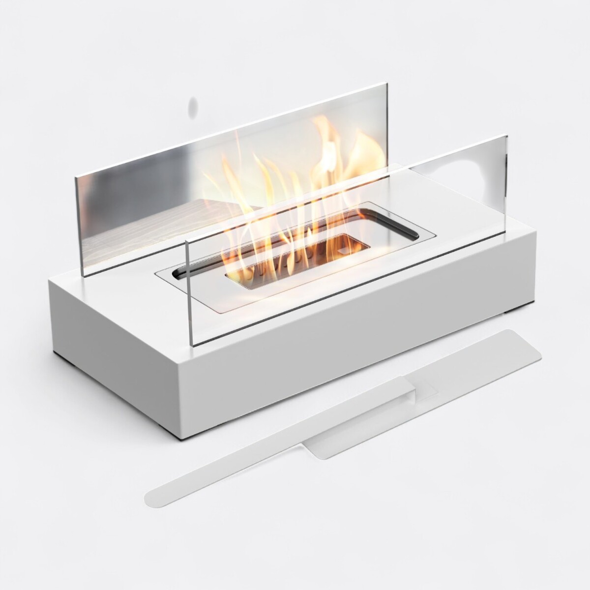 Estufa Fogón De Bioetanol Rectangular - Blanco 