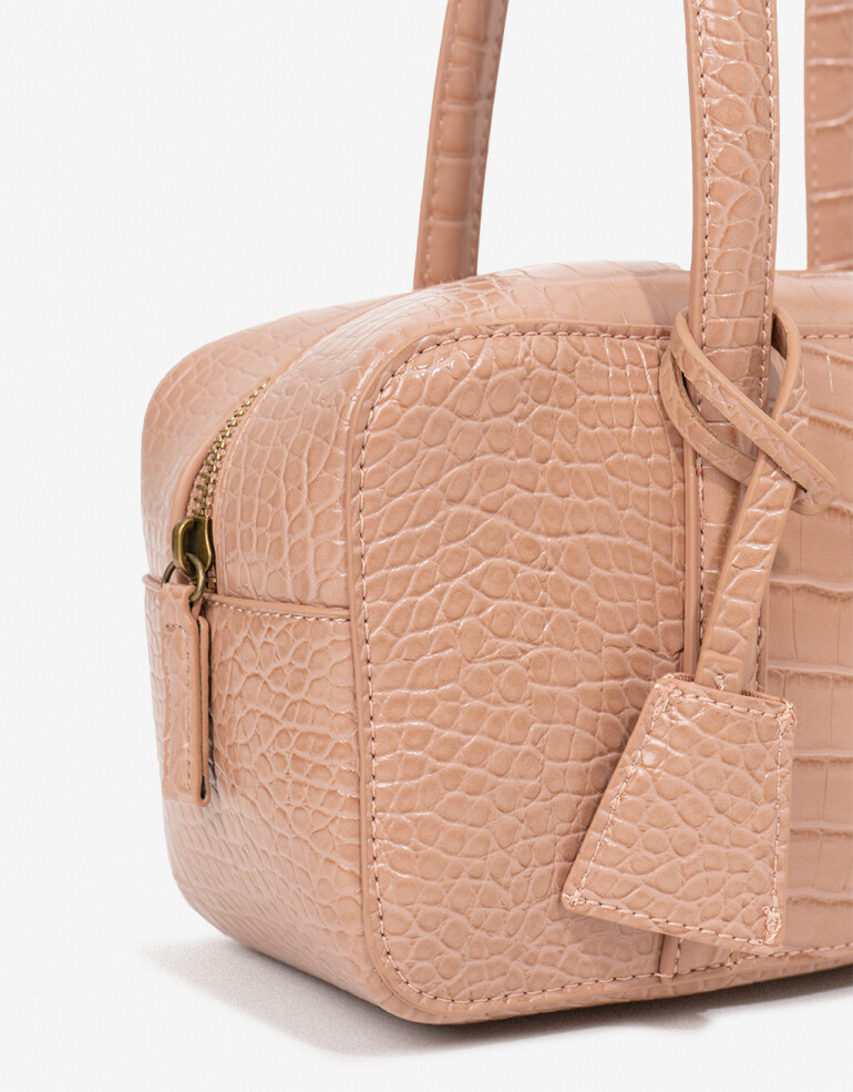 City Cartera City Efecto Croco - Rosa Claro