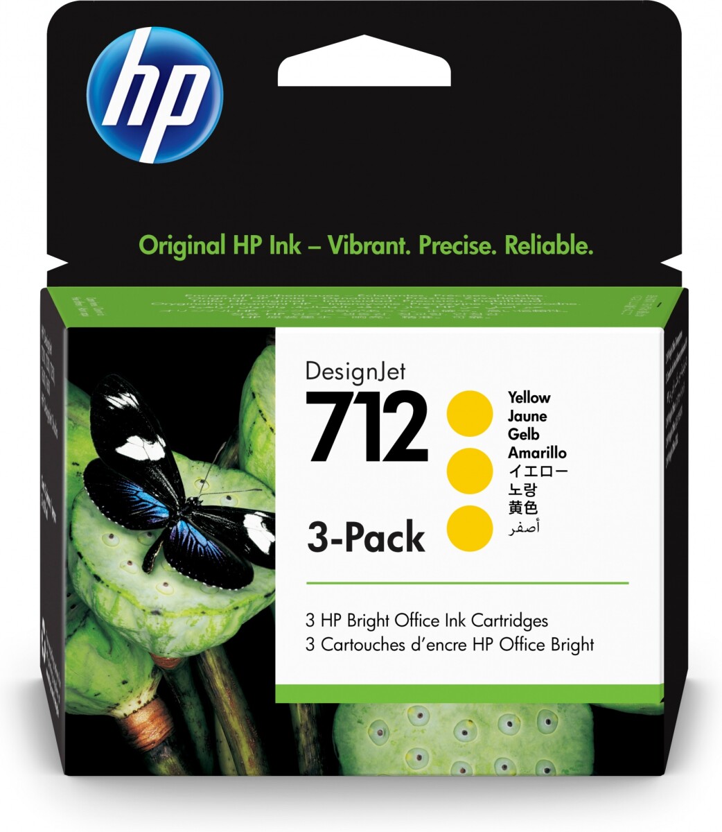 HP 3ED79A 712 3*PACK AMARILLO T210/230/250/630/650 UK - Hp 3ed79a 712 3*pack Amarillo T210/230/250/630/650 Uk 