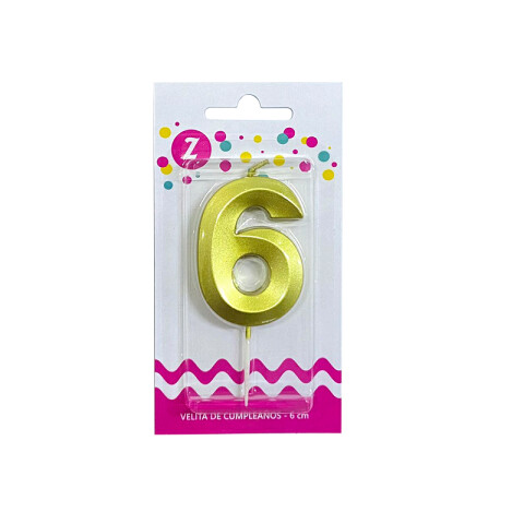 Vela 3D Oro N°6 Vela 3D Oro N°6