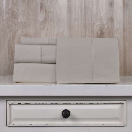 Juego Sábanas King Size Pilar 200 Hilos 100% Algodón Beige