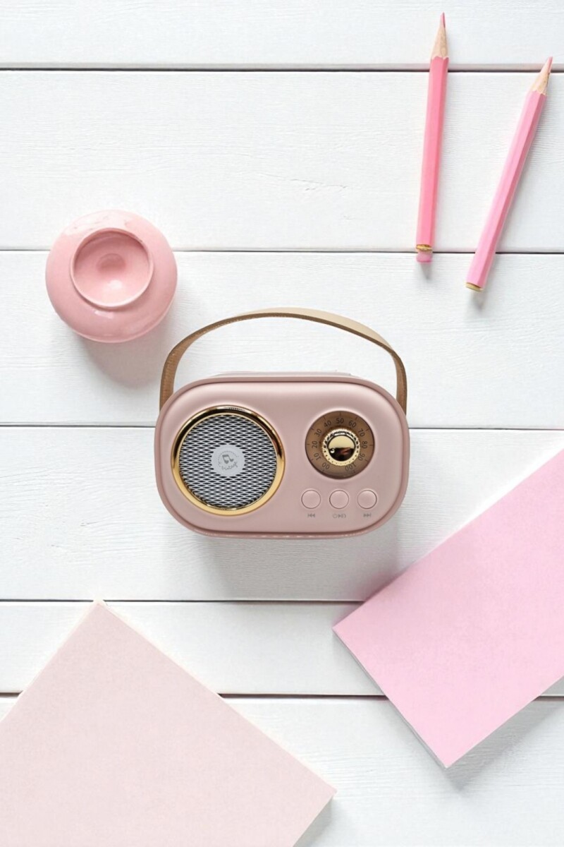 Parlante mini bluetooth ibi craft "vintage" - rosado