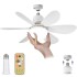 Ventilador Techo Lampara Luz Led 30W Control Remoto 6 Aspas Variante Color Blanco