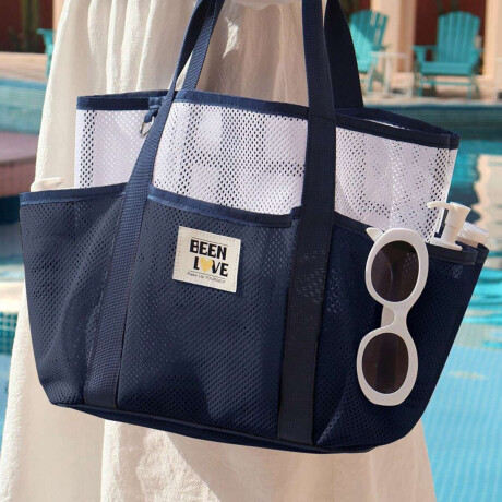 Bolso Playa Tote con Compartimentos Azul