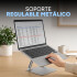 Soporte Base Alzador Acero Regulable Para Macbook Notebook Color Gris