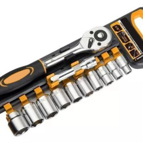 TOLSEN JUEGO LLAVE CRIQUET 3/8 + 10 DADOS MM INDUSTRIAL 12 Tolsen Juego Llave Criquet 3/8 + 10 Dados Mm Industrial 12