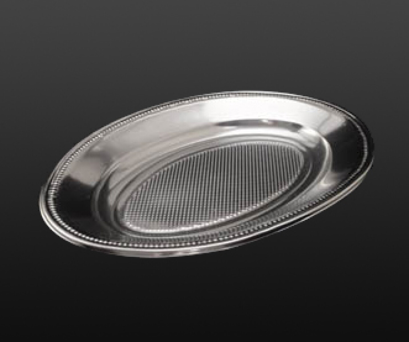 BANDEJA PLATEADA OVAL 30,5X21,7 CAJA X 25 UNIDADES 