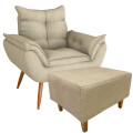 Juego De Living Sillón con puff Beige