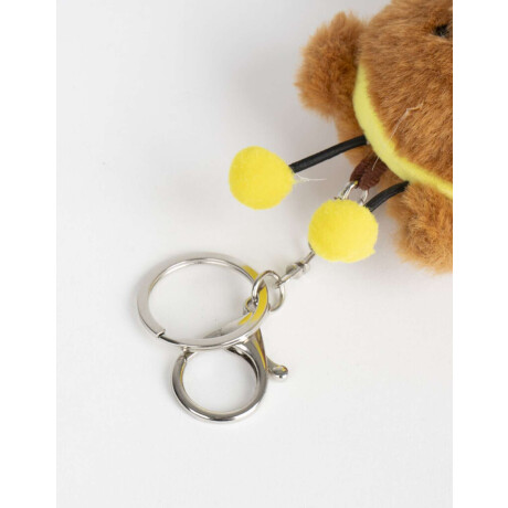 Llavero Y Charm De Peluche De Osito Abeja Marron Medio
