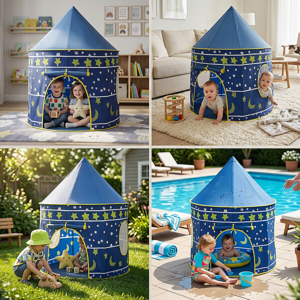 Carpa Casita Infantil Castillo Tipi Casa Para Niños Plegable Imback Color Azul Carpa Casita Infantil Castillo Tipi Casa Para Niños Plegable Imback Color Azul