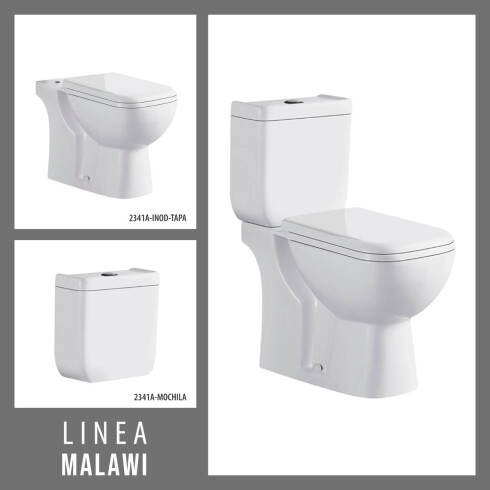 INODORO, TAPA Y MOCHILA AQUALIA LINEA MALAWI 2341A DESCARGA AL PISO 25 CMS 000