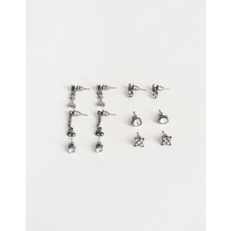 Set De Aros Con Strass Dorado