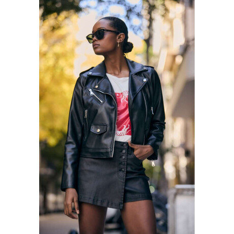 Campera Cuero Vegano Negro