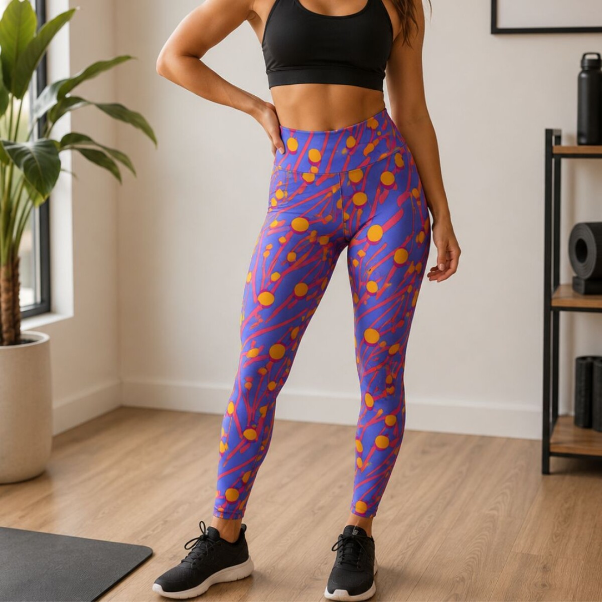 Calza larga estampada tiro alto de lycra - BurbujasPop 