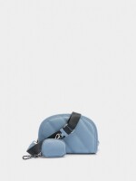 Bolso Bandolera Textura Suave Y Colgante azul
