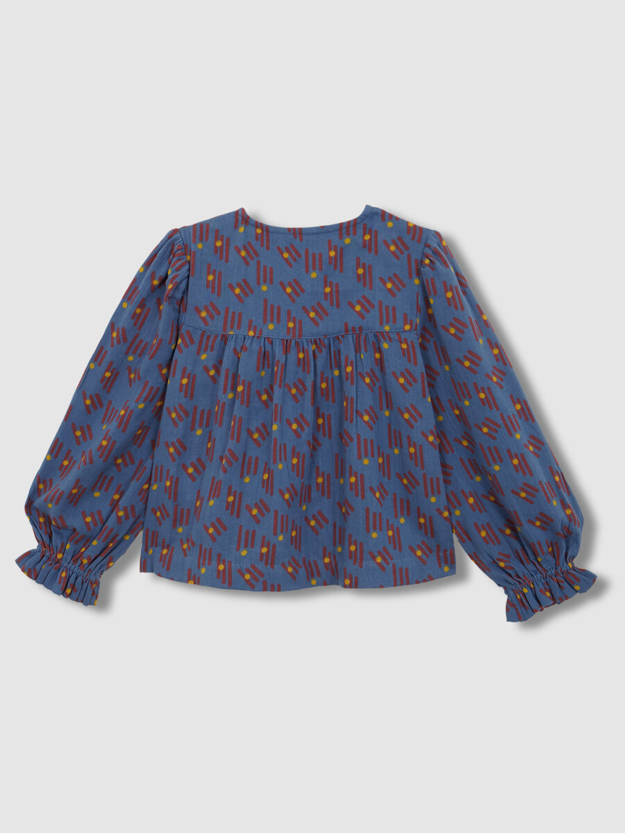 Blusa Estampado Geometrico Azulado